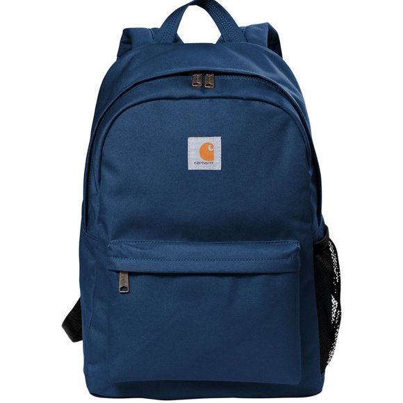 (NWT) Carhatt Canvas Backpack Work School Travel Heavyduty Bookbag Navy Blue - Picture 1 of 7